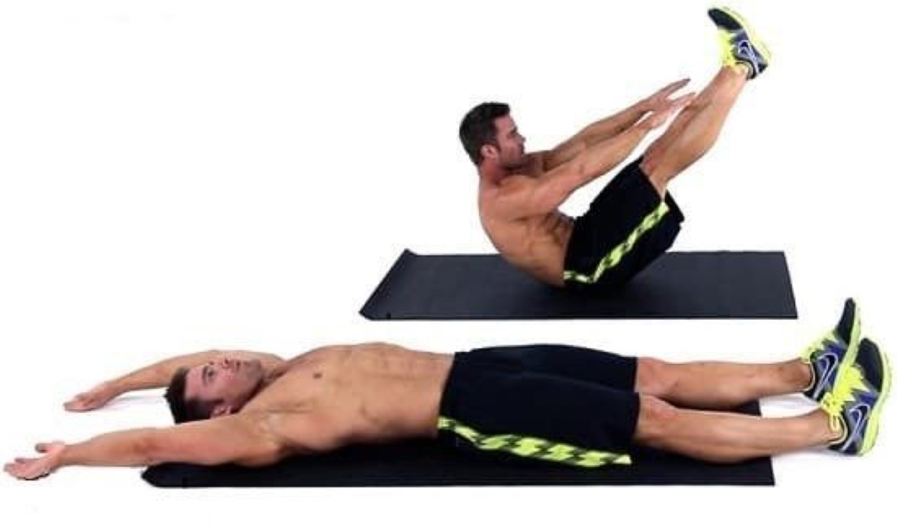 Man doing a V-Up, An Easy Workout