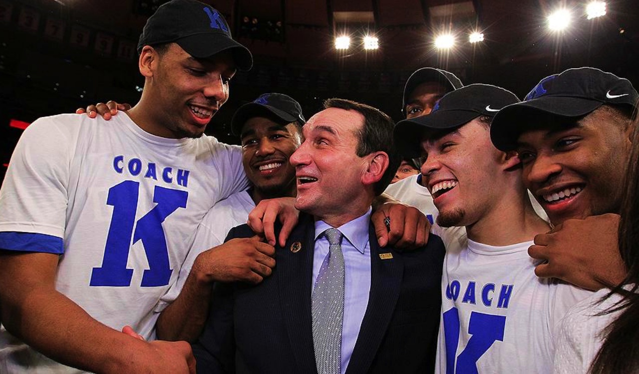 Coach K with Players